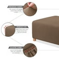 thumbnail image 6 of TAOCOCO Ottoman Covers Rectangle Footstool Slipcovers Jacquard Footrest Cover Protector Coffee, 6 of 9