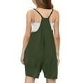 thumbnail image 5 of Cethrio Girls Summer Overalls, Sleeveless Loose Casual Spaghetti Strap Overalls with Pockets Army Green Size 13-14T, 5 of 7