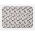 thumbnail image 1 of Geometric Bath Mat, Complex Grid Pattern with Modern Design Squares and Chevron Details, Non-Slip Plush Mat Bathroom Kitchen Laundry Room Decor, 29.5 X 17.5 Inches, Charcoal Grey White Red, Ambesonne, 1 of 2