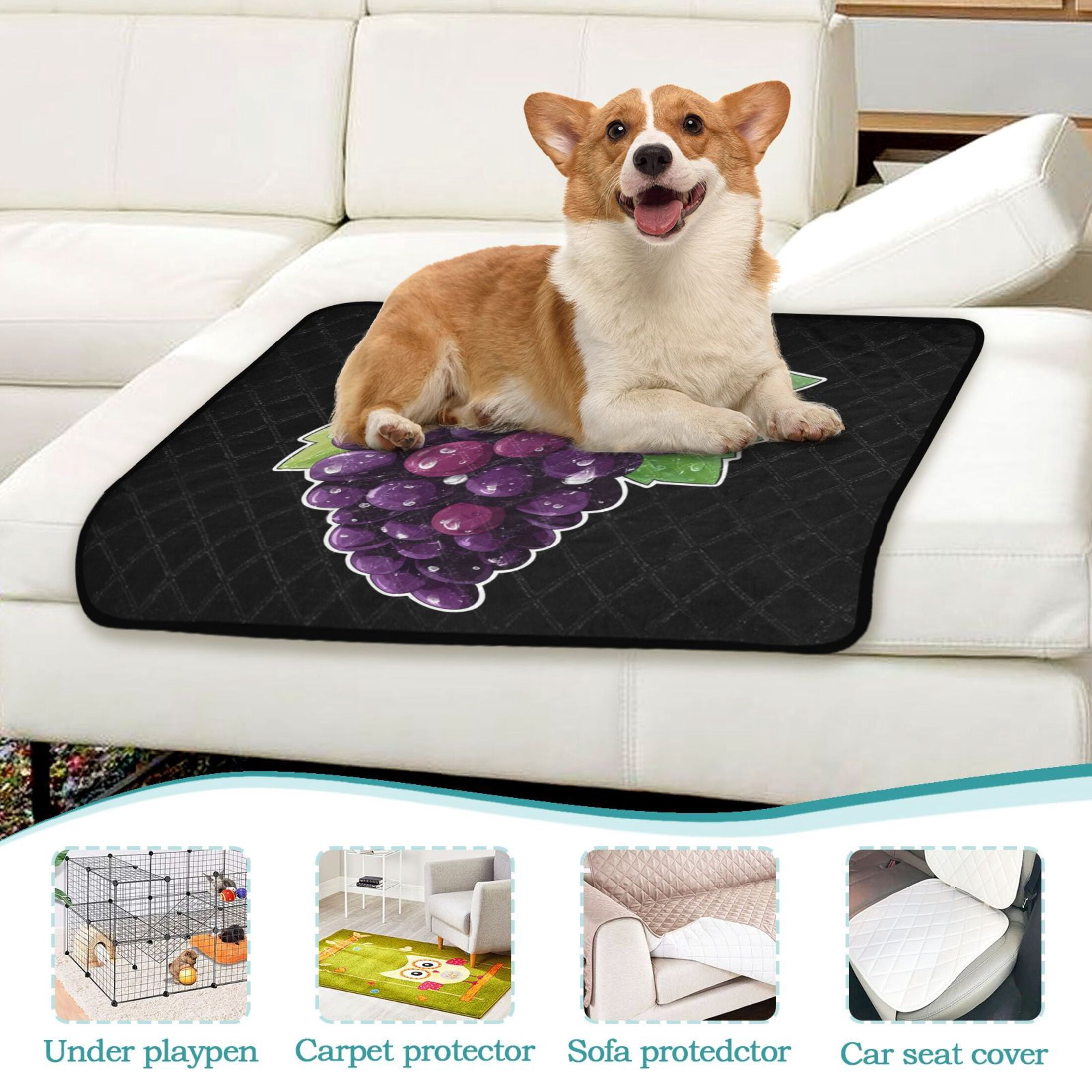 IAUYY Washable Pee Pads for Dogs Smallx3 Absorbent and Leak-Proof Non-Slip Reusable Puppy Pee Pads for Dogs Applicable to Playpen Potty Crate Smooth Purplish Red