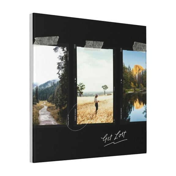 Custom Canvas Prints Black And White Travel Personalized Photo Image Collage DIY Framed Kit Wall Art Picture Room Decor 18x18 inch