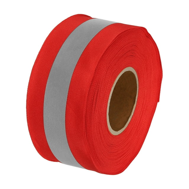 Unique Bargains Reflective Tape Strip, 2'x 50Ft Reflective Tape for Clothing, Red