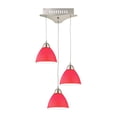 thumbnail image 2 of Alico Piatto Suspension LED 3 Lumières en Nickel Satiné avec Verre Rouge, 2 of 3