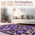 thumbnail image 2 of ODIKA 6'x9' Machine Washable Non-Slip Area Rug, Enchanted Garden Floral Medallion Art Nouveau Accent High Traffic Rug, Purple, 225093, 2 of 7