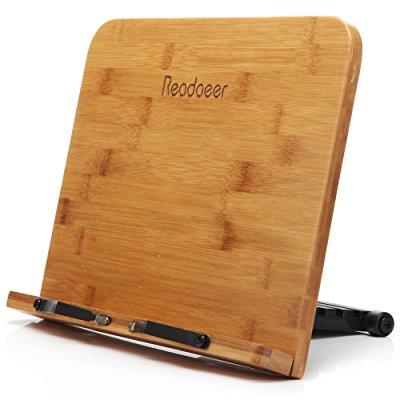 Portable BamBoo Reading Rest Cook Book Document Stand Holder Bookrest Tray