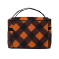 thumbnail image 3 of Handbag Travel Bag Cosmetic Bag 9×6.3×6.7in Multi-Function Bag Large Capacity For Camping Travel Family Travel Argyle Plaid Darkorange_2, 3 of 6