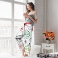 thumbnail image 4 of Uemuo Stamp Set Collection Pattern Women's Wide Leg Palazzo Lounge Pants with Pockets Light Weight Loose Comfy Casual Pajama Pants-, 4 of 9