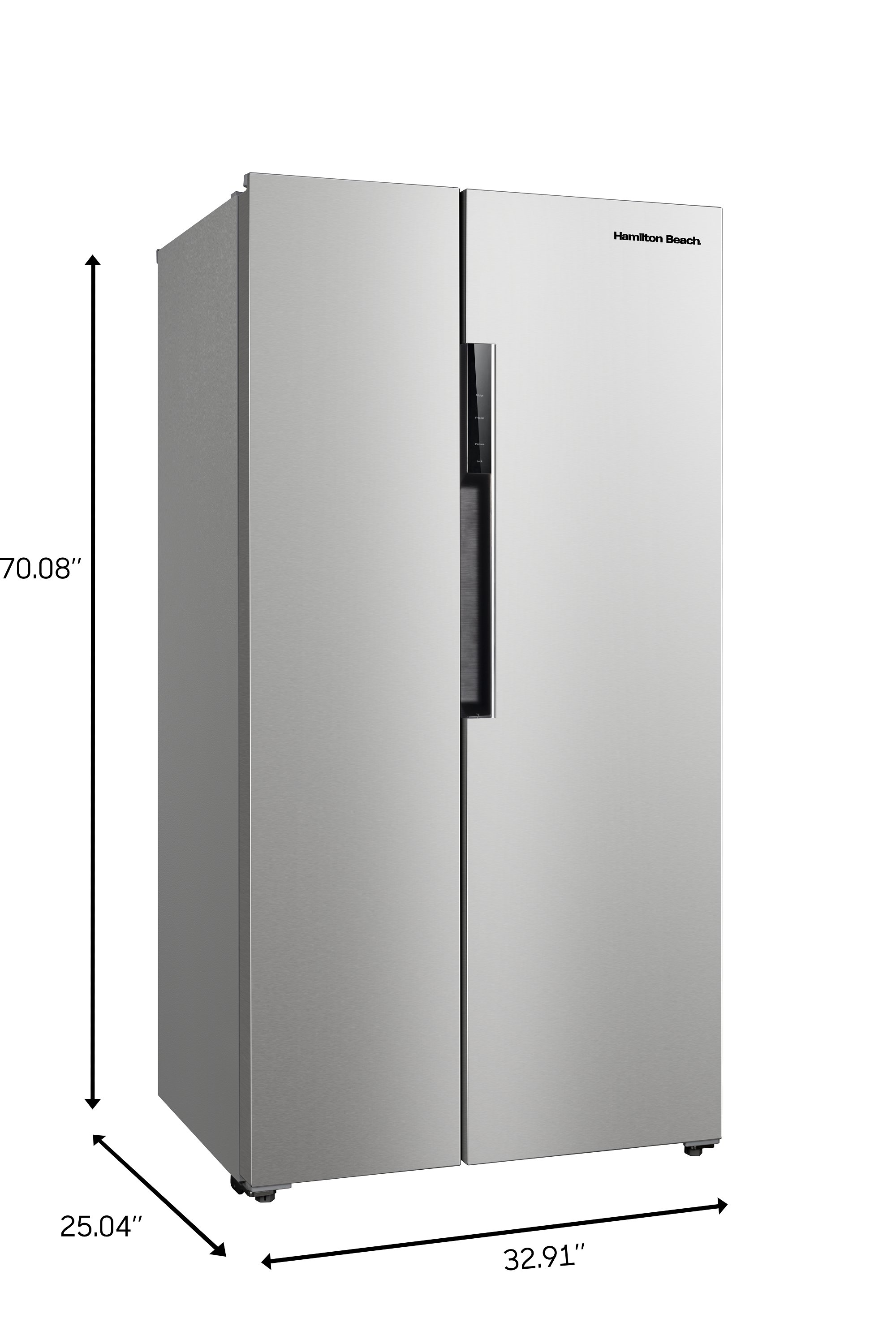 Hamilton Beach 15.6 cu. Ft. Side by side Stainless Refrigerator, Freestanding Installation, HZ8551 - image 4 of 6