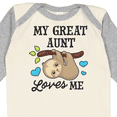 thumbnail image 4 of Inktastic My Great Aunt Loves Me with Sloth and Hearts Boys or Girls Long Sleeve Baby Bodysuit, 4 of 5