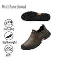 thumbnail image 4 of Mens Leather Non-slip Loafers Outdoor Hiking Sneakers Lightweight Casual Work Shoes Comfortable Soft Driving Shoes Brown 8.5 US, 4 of 7