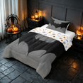 thumbnail image 2 of Homewish Halloween Bat Twin Comforter Sets, Gothic Animal Bedding Set, Gray Black, Pumpkin Bat Reversible, 2 Pieces 1 Comforter and 1 Pillowcase, 2 of 5