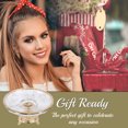 thumbnail image 7 of Matashi Home Decorative Dining Tabletop Showpiece Crystal 3 Sectional Compote Centerpiece Decorative Bowl, Round Serving Platter with 24K Gold Plated Pedestal Base, 7 of 7