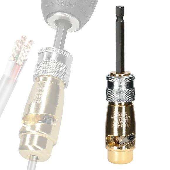 yeacher Electric Drill-Compatible Wire Stripping Tool for Electricians - Fast, Efficient Cable Peeling for 4SQ Wires, Aluminum Alloy Construction, Labor-Saving Design for Various Wire Sizes.