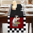 thumbnail image 3 of Table Runners 90 Inches Long Dress Scarves, Red Black Chef Farmhouse Coffee/Dining/Kitchen Table Runner for Living Room, Cartoon Cute Watercolor Cooking Plaid 13x90 Inch, 3 of 9