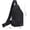Black, variant on Black Nylon Sling Crossbody Chest Bag with Multi-Pockets, Earphone Hole & Adjustable Strap, Lightweight Water-Resistant Daypack for Travel, Hiking & Daily Use