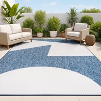 JONATHAN Y TUSCAN SUN 3 x 5 Area Rug, Lucian Geometric Abstract Two-Tone - Navy/Cream, TSN302B-3