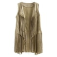 thumbnail image 3 of Women Autumn Winter Ethnic Sleeveless Tassels Fringed Vest Cardigan Dress with Vest for Women Denim Vest Women Tan Fuzzy Vest Large Vest Women Jacket Women plus Size Juniors Dress Coats for Winter, 3 of 3