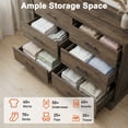 thumbnail image 3 of CHITOOMA 6 Drawer Fluted Dresser for Bedroom, Modern Wooden Long Dresser, Storage Cabine Chest of Drawers for Living Room Hallway, Walnut, 3 of 8