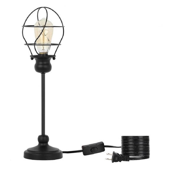 Oumilen 19.4" Black Table Lamp with Shade Black