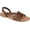 Brown Faux Leather, variant on Women's Journee Collection Solay Flat Strappy Sandal Brown Faux Leather 7 M