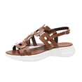 thumbnail image 2 of Vacation Sandals for Women, Wedge Sandals Open Toe Sandals for Women Summer Comfortable Dressy Platform Wedges Shoes Wide Width Buckle Ankle Strap Hollow Out Beach Athletic Walking Sandal, Brown 8, 2 of 7
