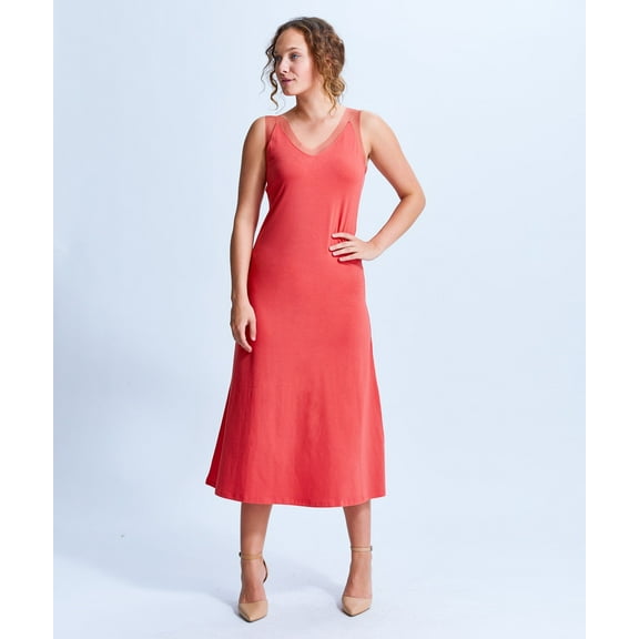 Shirin Mesh V neck Maxi A Line Dress