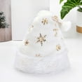 thumbnail image 2 of SLYNSHome Christmas Hats,Plush Xmas Santa Claus Hat with Snowflake Santa Hats for Christmas,New Year Party Supplies - Gold, 2 of 7