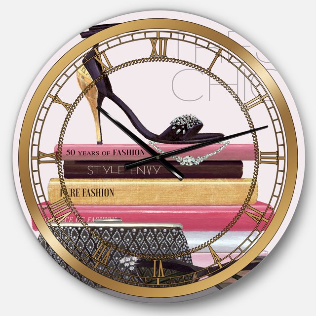DesignArt Horloge Murale Grande Style I Or Glamour Paris