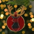 thumbnail image 3 of Northlight Cable Knit Plaid Reindeer Christmas Ornament - 6" - Red, 3 of 3