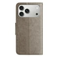 thumbnail image 5 of TECH CIRCLE For iPhone 17 Pro Max (6.9", 2025) Flip Wallet Phone Case with Wrist Strap, Includes 2 Card Slots and 1 Cash Pocket, Stylish Embossed Butterfly/Flower PU Leather Protective Case, Gray, 5 of 8