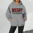 thumbnail image 4 of Merry Christmas Hoodies for Women 2025 Fall Winter Long Sleeve Graphic Hooded Sweatshirt with Pockets Pullover Tops, 4 of 7