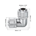 thumbnail image 2 of Uxcell 90 Degree Soft Tube Compression Fittings Silver 9.5 x 12.7mm Hose Rotary Elbow PC Water Cooling System, 2 of 4