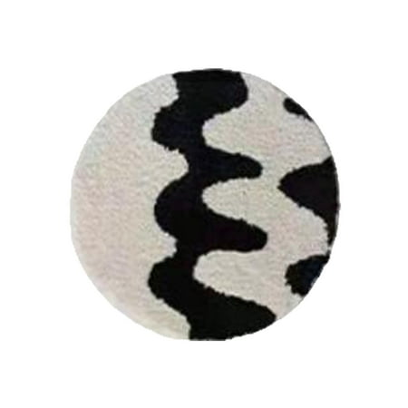 

Chair Cushion Pad Seat Pad Non Slip Nordic Style Decorative for Patio Office round black white