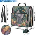 thumbnail image 3 of Water-Resistant 3-Ring Binder Organizer with Multiple Pockets Zipper Binder Bag for Office Cute Elephant, 3 of 8