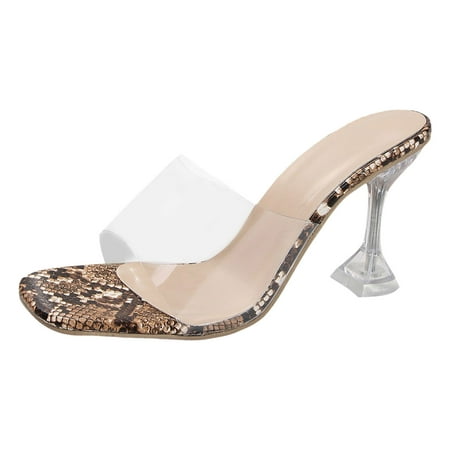 Jungdeepe Women Sandals Fashion New Pattern Animal Pattern Square Toe Formal Sandals for Women Comfy Sandals for Women Heels Sandals Women Size 9 New Suede Nurture Sandals for Women Yoga Sandals Women