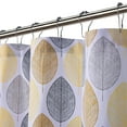 thumbnail image 2 of GlowSol Extra Long Shower Curtain Leaves Cotton Blend Heavy Duty Farmhouse Fabric Shower Curtain for Bathroom Decor, 72x84 inch, Yellow, 1 Set, 2 of 6