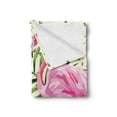 thumbnail image 2 of Bird Print Soft Flannel Fleece Throw Blanket, Summer Art Flamingo on Tropical Leaves with Minimal Geometric, Cozy Plush for Indoor and Outdoor Use, 50" x 60", Ivory and Multicolor, by Ambesonne, 2 of 5