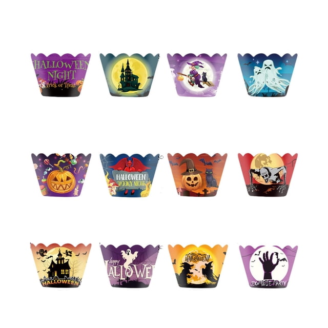 12 envoltorios para cupcakes Gloria Halloween Estilo A