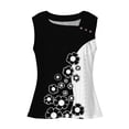 thumbnail image 6 of PNTUTB Summer Women's Fashion Printed Casual Openwork Asymmetric Neck Loose Comfort Sleeveless Tank Top, 6 of 6
