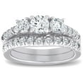 thumbnail image 1 of 1 1/2 ct 3-Stone Diamond Engagement Ring Matching Wedding Band Set White Gold, 1 of 3