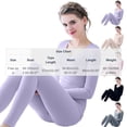 thumbnail image 3 of Ynynloco Thermal Underwear for Women Stretch Long Johns with Fleece Lined Base High Waisted Layer Women Cold Weather Top Bottom, 3 of 6
