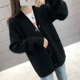 thumbnail image 1 of Suéter de cuello en V de un solo pecho de estilo coreano nuevo de primavera y otoño, chaqueta holgada de estilo Hong Kong de color puro que combina con todo, 1 of 5