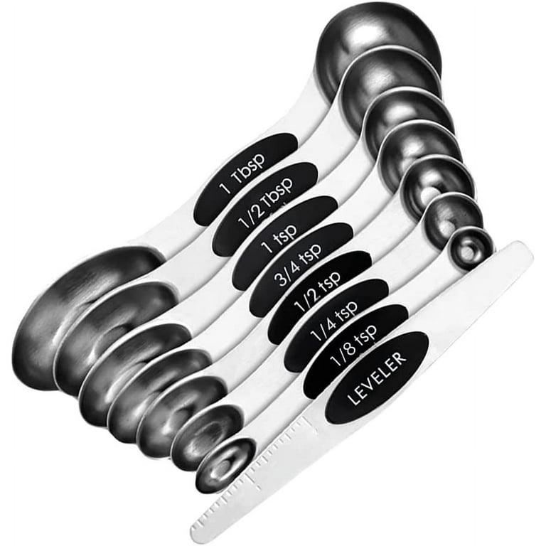 Stainless Steel Magnetic Measuring Spoons and Leveler - 8-Piece Set - 7.100  x 2.000 x 2.000 - On Sale - Bed Bath & Beyond - 36851814