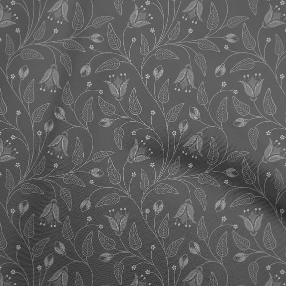 oneOone Cotton Flex Gray Fabric Floral Sewing Fabric By The Yard Printed Diy Clothing Sewing Supplies 40 Inch Wide
