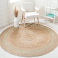thumbnail image 2 of SAFAVIEH Natural Fiber Ariana Bordered Area Rug, Green/Natural, 6' x 6' Round, 2 of 11