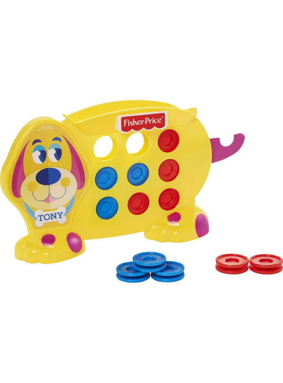 Fisher-Price Tic-Tac-Tony Pre-School Kids Game, Get Three-in-a-Row with Plastic Discs