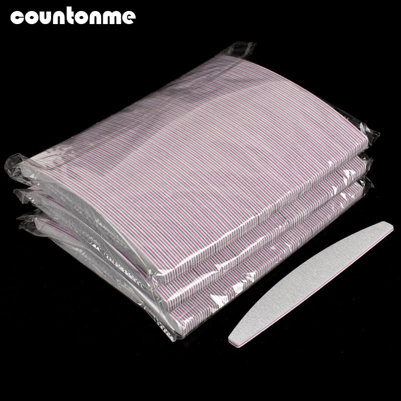 100pcs Grey Professional Nail Files Sanding Block nail buffer 100/180 Curved Boat File Manicure Tools lima a ongle Wholesale 100pcs Grey Professional Nail Files Sanding Block nail buffer 100/180 Curved Boat File Manicure Tools lima a ongle Wholesale