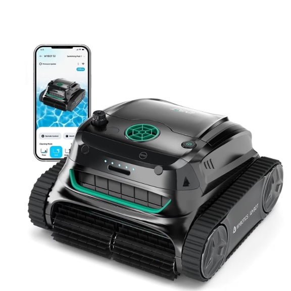 Restored WYBOT S2 Vision Cordless Robotic Pool Cleaner, Smart Navigation Inground Pool Vacuum Lasts 210 Mins, Waterline Cleaning for Pools up to 3230 Sq.ft, Switch/App Mode, Dual Filtration (Refurbished)