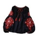 thumbnail image 2 of Blusa bordada bohemia para mujer Yuyangstore Azul oscuro, 2 of 8