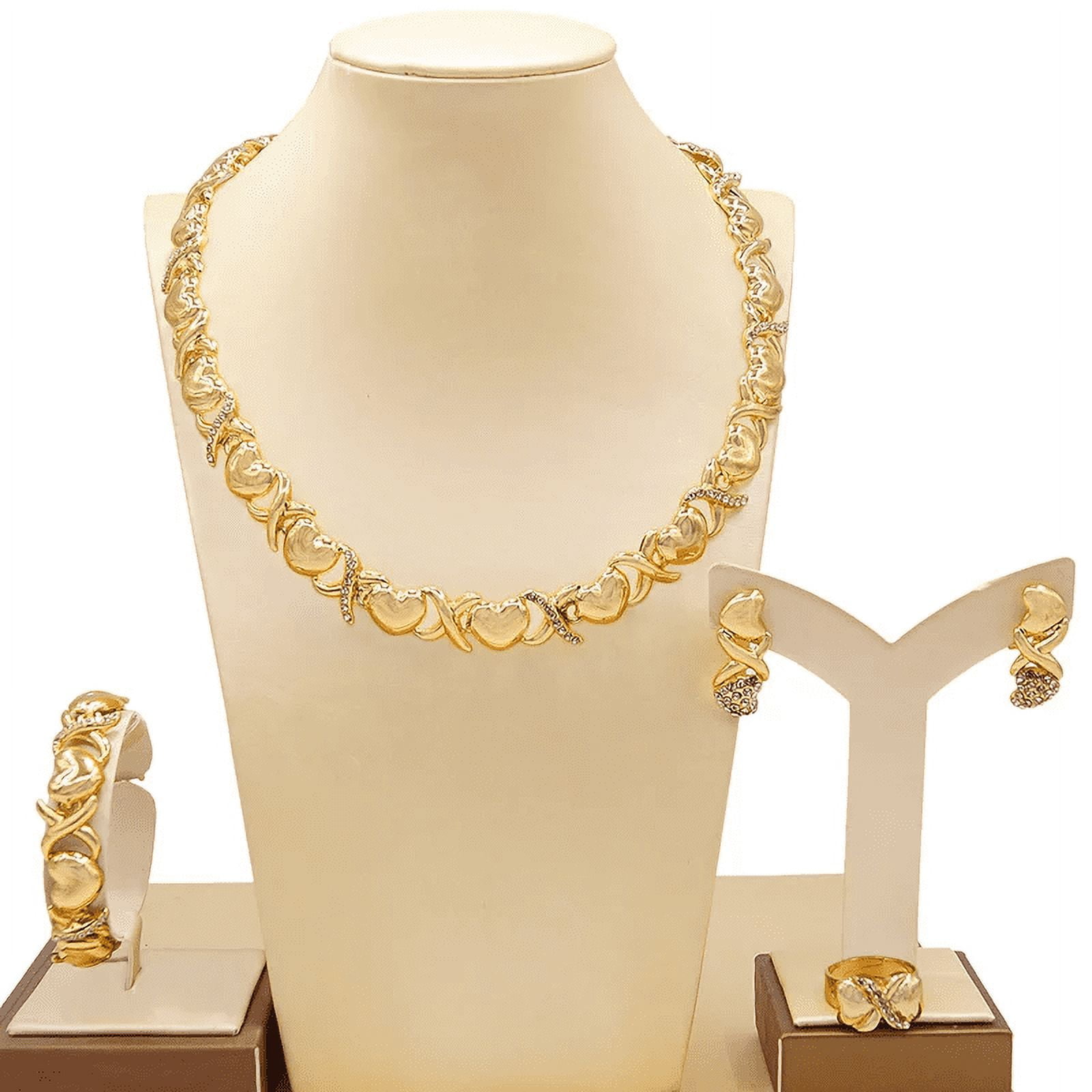 Gemma Owen XO Necklace, 18k Gold Plated Collar Necklaces, Cubic Zirconia  Bracelet, Simulated Diamond Jewellery Set - Etsy